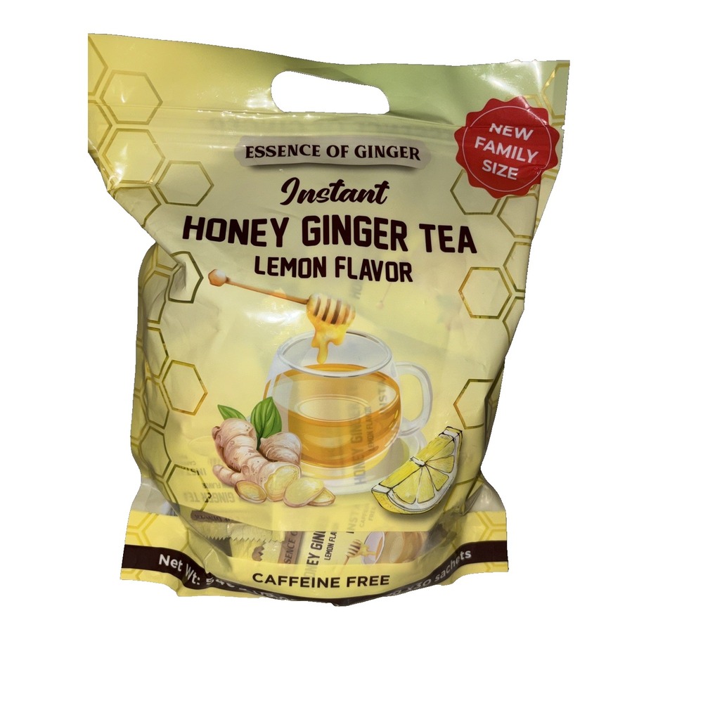 Pack of Lemon Ginger Tea Instant Ginger Honey , 30 Sachets